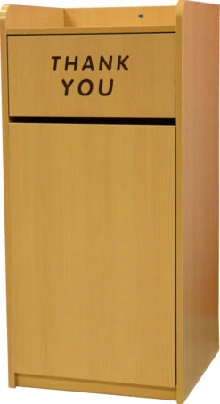 Omcan - Natural Wood Trash Receptacle For 36 Gallon Bin - 43840