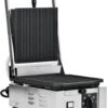 Omcan - Elite Series 10" X 9" Single Panini Grill W/ Grooved Top & Smooth Bottom - 11376