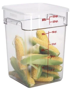 Cambro - 22QT Clear CamWear Square Container - 22SFSCW135 -Kitchen Supplies Store 22SFSCW135 A1LK 0119 S02 44868.1676047697