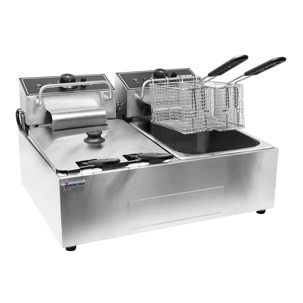 Omcan - 220 V Double Table Top Electric Fryer - 39372 3 Omcan - 220 V Double Table Top Electric Fryer - 39372 - Image 3