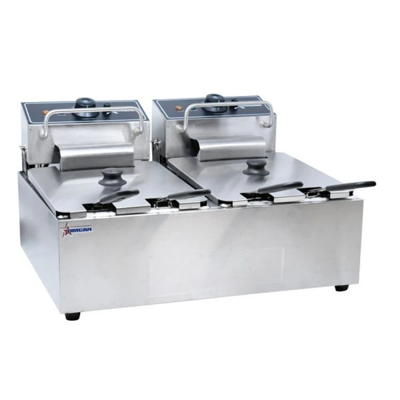 Omcan - 220 V Double Table Top Electric Fryer - 39372 2 Omcan - 220 V Double Table Top Electric Fryer - 39372 - Image 2