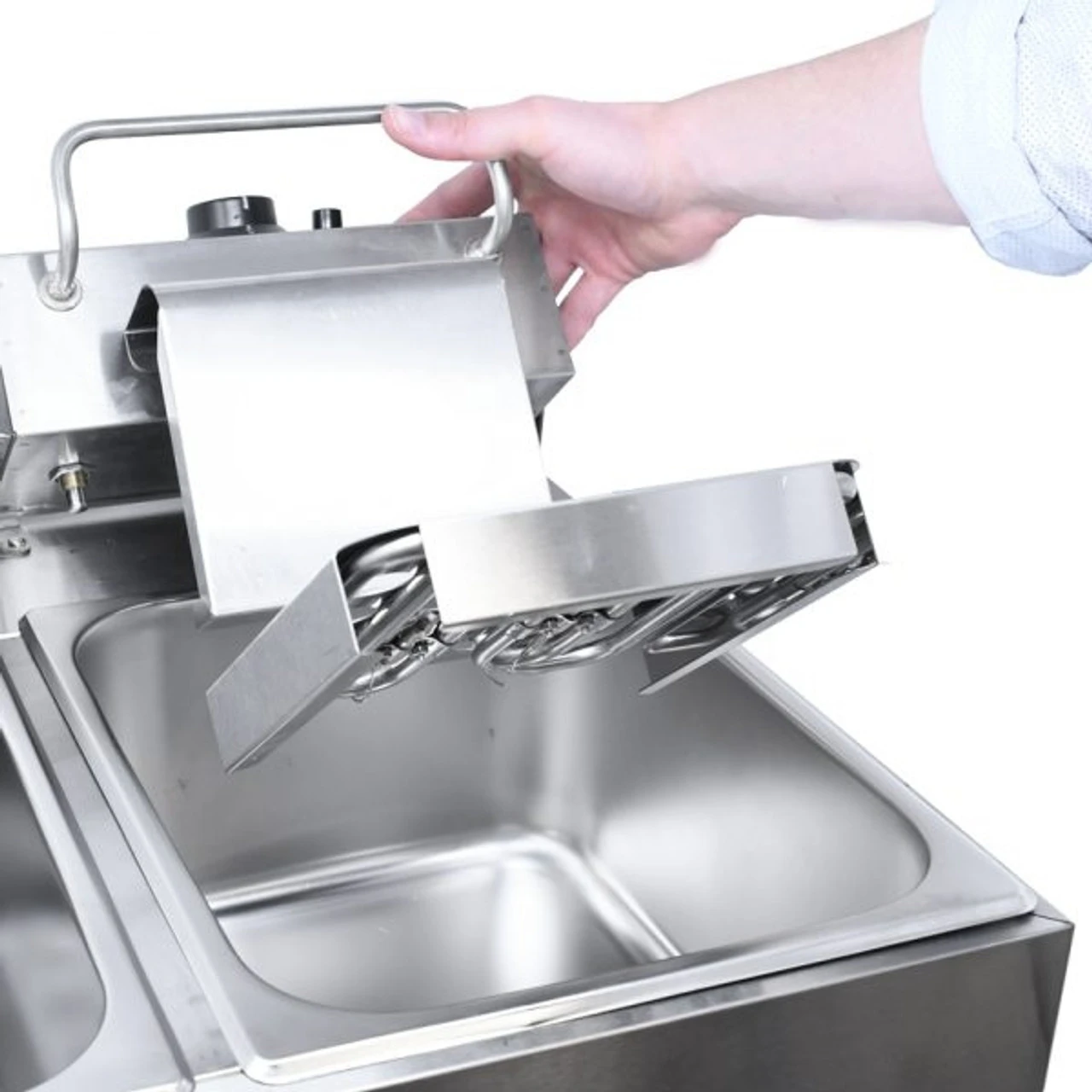 Omcan - 220 V Double Table Top Electric Fryer - 39372 4 Omcan - 220 V Double Table Top Electric Fryer - 39372 - Image 4