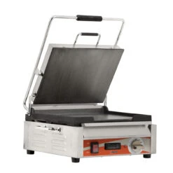 Omcan - 12" X 15" Single Panini Grill W/ Smooth Plates & Timer - 42911