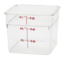Cambro - 6QT Clear CamWear Square Container - 6SFSCW135