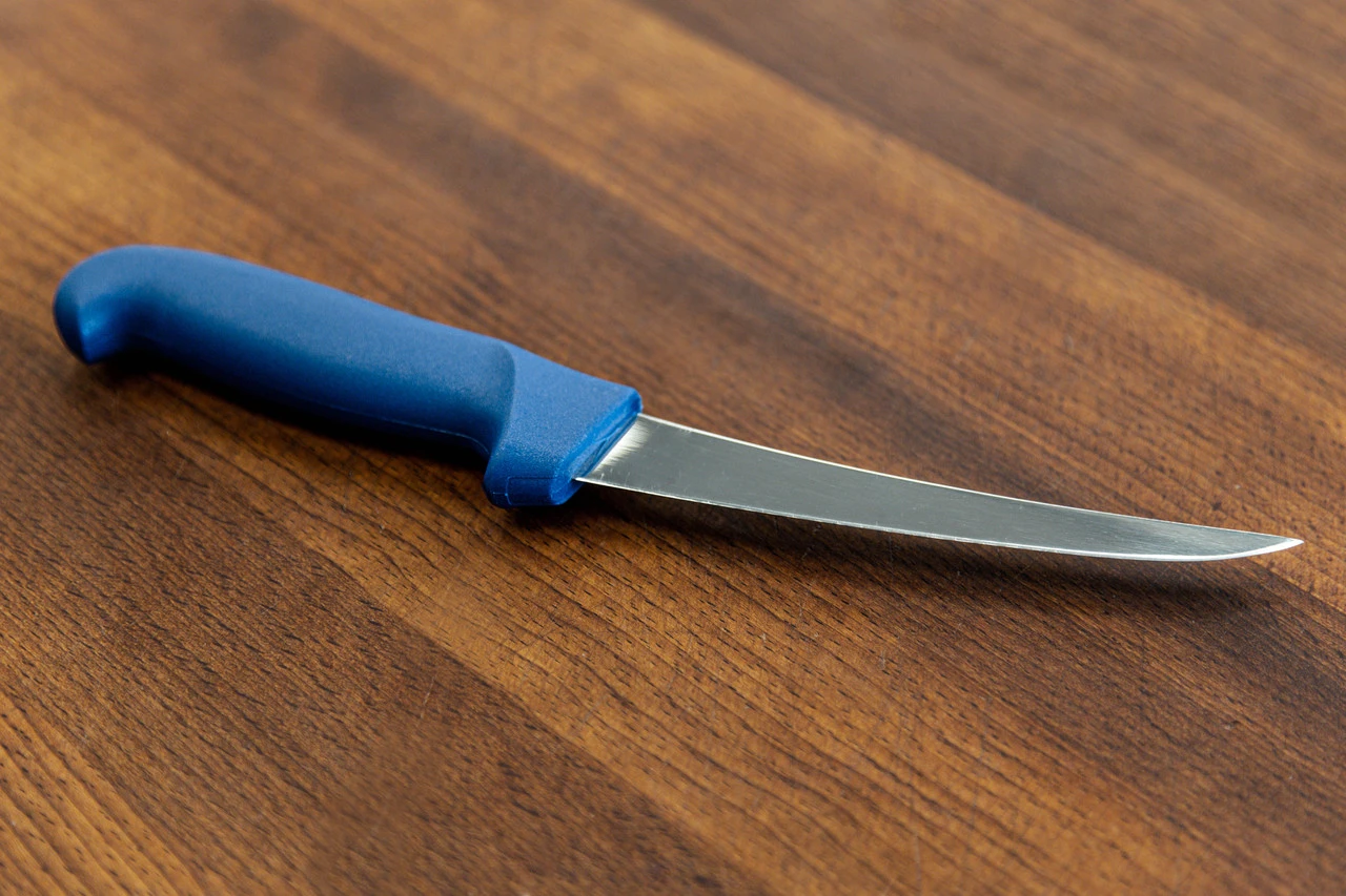 Williams - 6" Blue Handle Curved Boning Knife 2 Williams - 6" Blue Handle Curved Boning Knife - Image 2