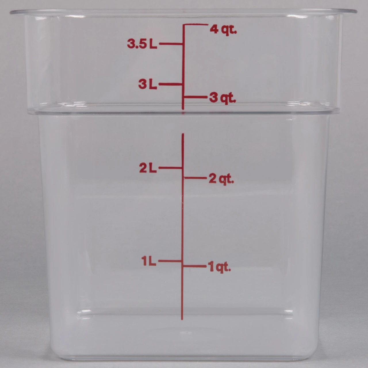 Cambro - 4QT Clear CamWear Square Container - 4SFSCW135 2 Cambro - 4QT Clear CamWear Square Container - 4SFSCW135 - Image 2