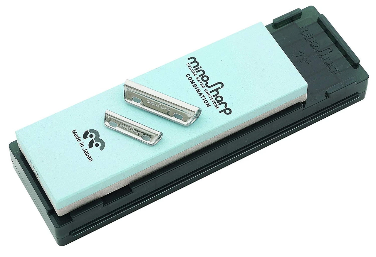 Global - Mino Sharp Deluxe Combination Ceramic Whetstone Kit With Case & Guide Rails (220 & 1000 Grit) - 471 1 Global - Mino Sharp Deluxe Combination Ceramic Whetstone Kit With Case & Guide Rails (220 & 1000 Grit) - 471