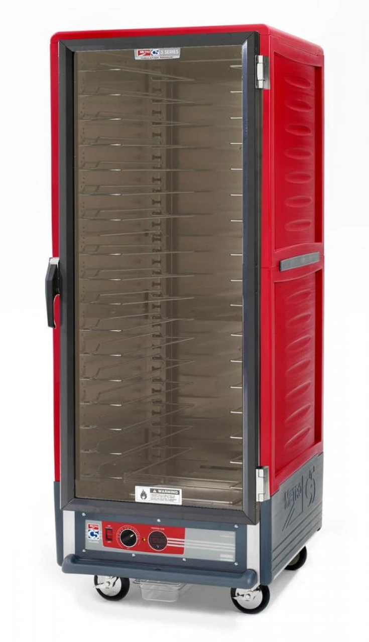 Metro - C5 3 Series Red Heated Holding Cabinet With Clear Door - C539-HFC-U 1 Metro - C5 3 Series Red Heated Holding Cabinet With Clear Door - C539-HFC-U