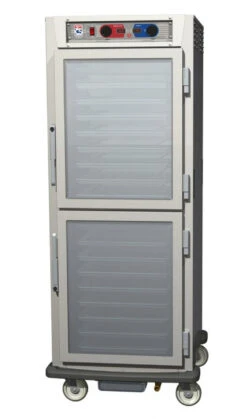 Metro - C5 9 Series Full Size Insulated Low Wattage Pass-Through Holding Cabinet With Clear Dutch Doors And Stainless Steel Universal Slides - C599L-SDC-UPDS