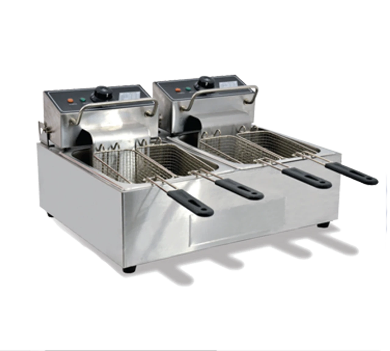 Omcan - 220 V Double Table Top Electric Fryer - 39372 1 Omcan - 220 V Double Table Top Electric Fryer - 39372