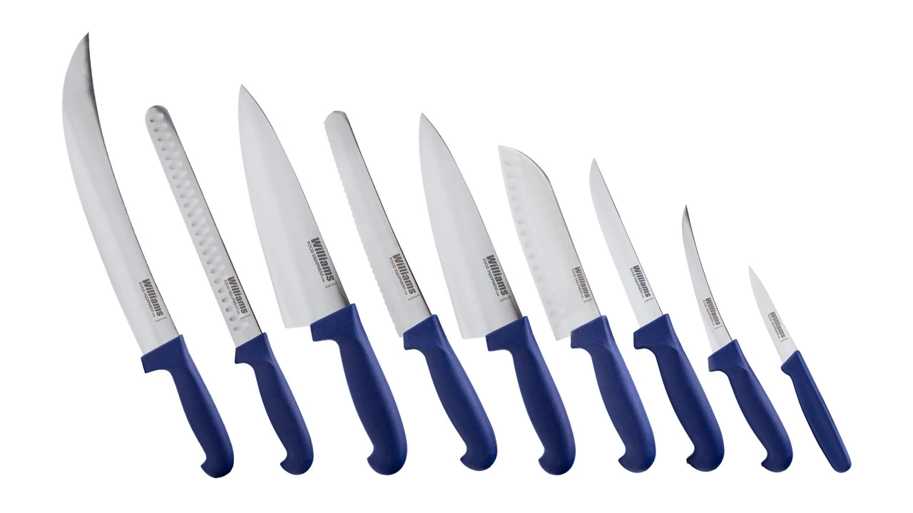 Williams - 6" Blue Handle Curved Boning Knife 3 Williams - 6" Blue Handle Curved Boning Knife - Image 3