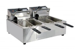 Omcan - 110 V Double Table Top Electric Fryer - 34868