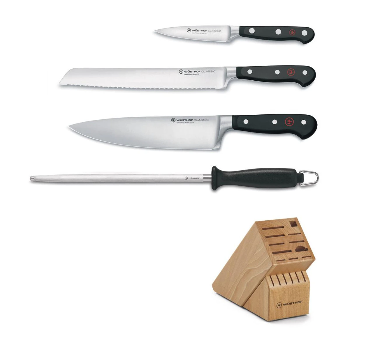 Wusthof - 5 Piece Classic Knife Block Set 1 Wusthof - 5 Piece Classic Knife Block Set