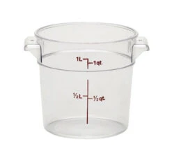 Cambro - 1QT Clear CamWear Round Container - RFSCW1135 -Kitchen Supplies Store RFSCW1135 Camwear Clear 1 QT Round Container 23280.1672430125