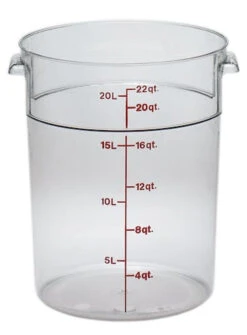 Cambro - 22QT Clear CamWear Round Container - RFSCW22135 -Kitchen Supplies Store RFSCW22135 Camwear Clear 22 QT Round Container 62932.1672429499