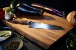 Steelport - 8" Carbon Steel Chef's Knife - 65 HRC, Made In USA -Kitchen Supplies Store STEELPORT 8 chef knive cutting board mood light 1600x1067 11980.1665152220