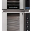 Turbofan - 29" Full Size Sheet Pan Digital Electric Convection Oven Double Stacked 208V On A Manual Electric Proofer & Holding Cabinet - E32D5/P8M