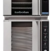Turbofan - 29" Full Size Sheet Pan Digital Electric Convection Oven Double Stacked 220-240V On A Manual Electric Proofer & Holding Cabinet - E32D5/P8M