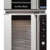 Turbofan - 29" Full Size Sheet Pan Digital Electric Convection Oven Double Stacked 220-240V On A Manual Electric Proofer And Holding Cabinet - E32D5/P12M