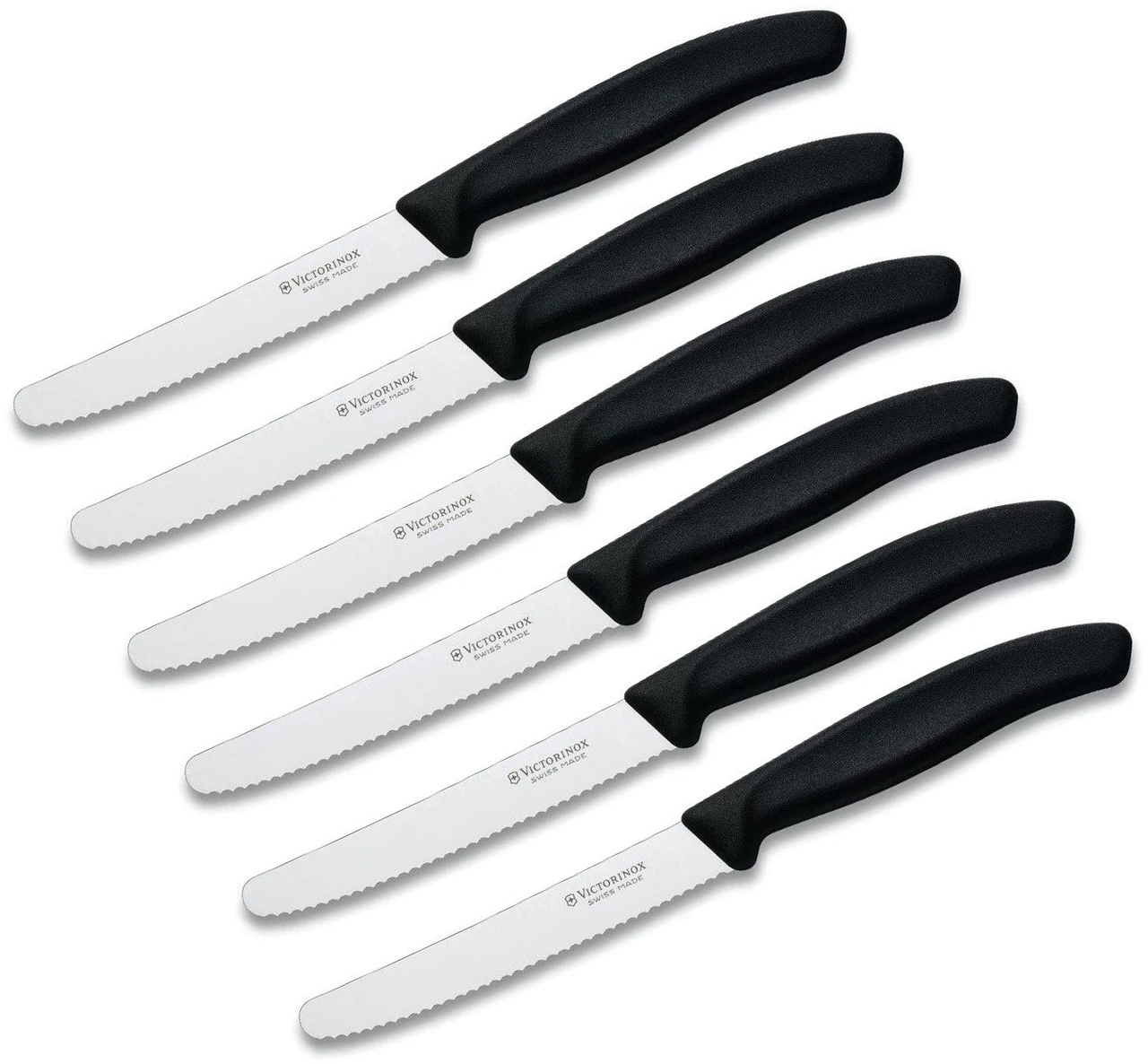 Victorinox - 6 Piece Swiss Classic Serrated Steak Knife Set Round Tip 1 Victorinox - 6 Piece Swiss Classic Serrated Steak Knife Set Round Tip