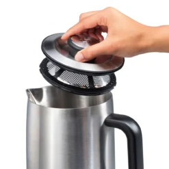 Wolf Gourmet - 1.5 L True Temperature Electric Kettle, Stainless Steel Carafe, Customizable & Pre-Set Temperature Controls -Kitchen Supplies Store WGKT100S 06 77596.1647888579
