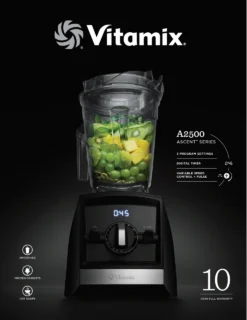 Vitamix - Ascent Series A2500 Black Blender, 3 Pre-Programmed Settings , 64 Oz Capacity, 2.2 H.P., Made In USA 9 Vitamix - Ascent Series A2500 Black Blender, 3 Pre-Programmed Settings , 64 Oz Capacity, 2.2 H.P., Made In USA -Kitchen Supplies Store a2500 85268.1643406946