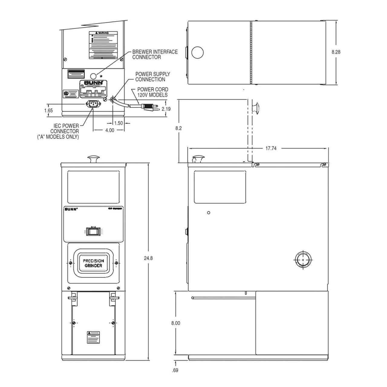 BUNN® BUNN - G9T HD Tall Coffee Grinder - 05800.6001 2 BUNN® BUNN - G9T HD Tall Coffee Grinder - 05800.6001 - Image 2