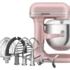 KitchenAid - 7 Qt Matte Dried Rose Stand Mixer With Stainless Steel Accessories