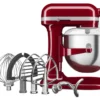 KitchenAid - 7 Qt Empire Red Stand Mixer With Stainless Steel Accessories