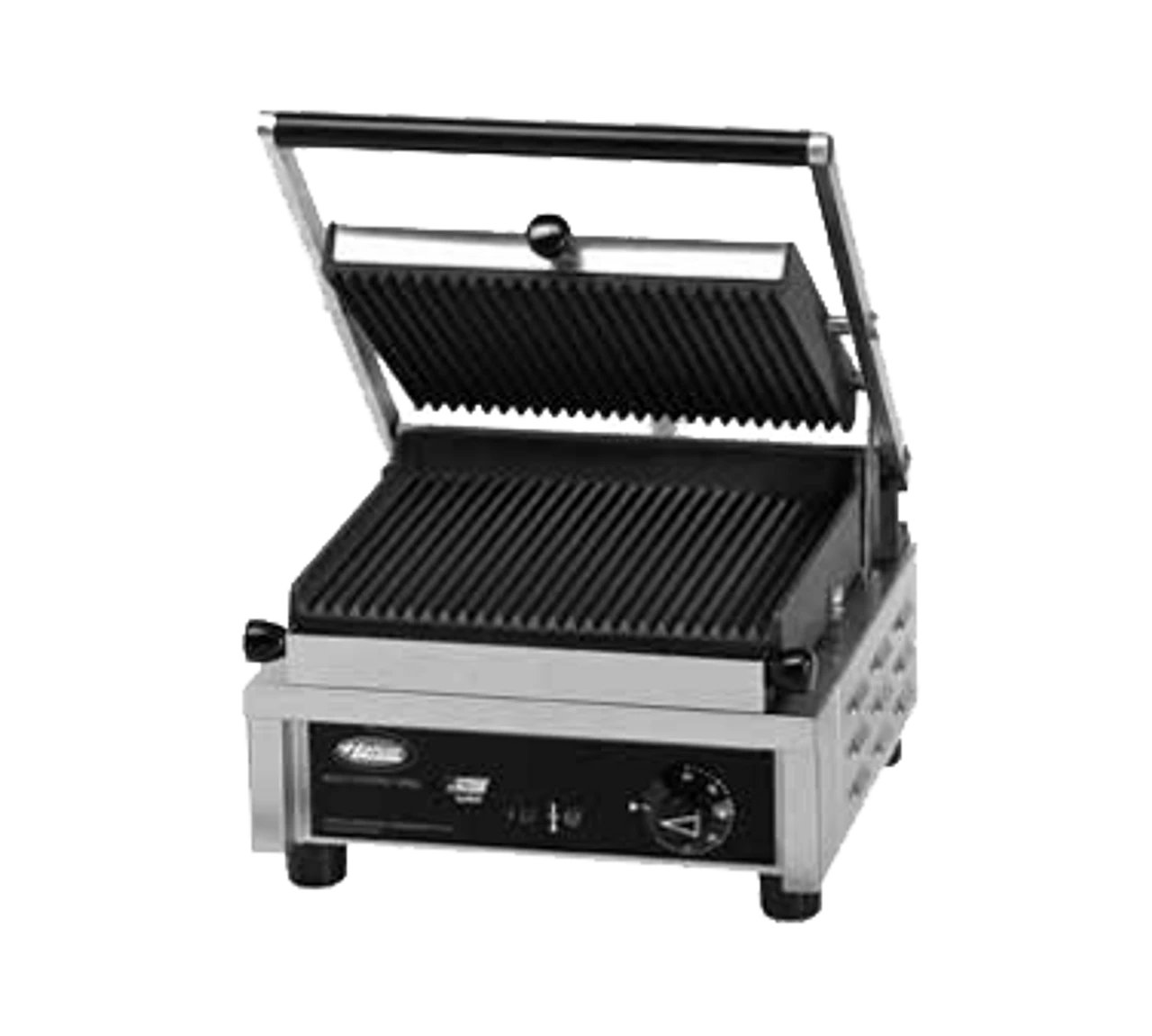 Hatco 10" Multi Contact Panini Grill Grooved Top & Smooth Bottom 1800W 120/60/1-ph - MCG10GS-120 1 Hatco 10" Multi Contact Panini Grill Grooved Top & Smooth Bottom 1800W 120/60/1-ph - MCG10GS-120