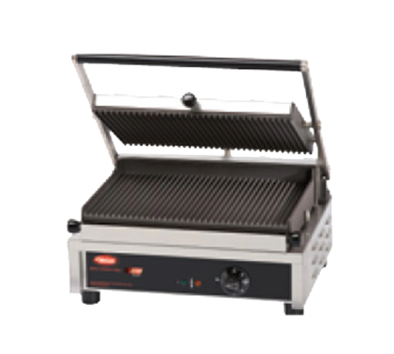 Hatco 14" Multi Contact Panini Grill Grooved Top, Smooth Bottom 2600W 240/60/1-ph - MCG14GS-240 1 Hatco 14" Multi Contact Panini Grill Grooved Top, Smooth Bottom 2600W 240/60/1-ph - MCG14GS-240
