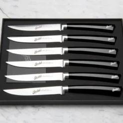 Van Berkel - Elegance 6 Pc Black Steak Knife Set - BLACELEGANCESTEAKSET -Kitchen Supplies Store kel6st11sr black u 03 7 42570.1713955907