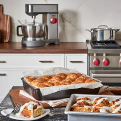 Wolf Gourmet - 7 Qt. Gourmet Stand Mixer, Stainless Steel Construction, Gear Driven -Kitchen Supplies Store wgsm100s baking pans 02797.1646755918