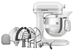 KitchenAid - 7 Qt White Stand Mixer With Stainless Steel Accessories